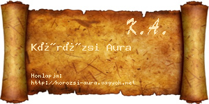 Körözsi Aura névjegykártya
